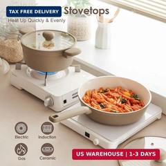 SENSARTE Ceramic Nonstick Pots and Pans Set 17pcs, Healthy Induction Cookware Se