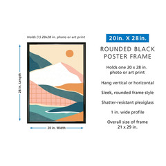 20″ x 28″ Black Rounded Picture & Poster Wall Frame Home Decor, Modern Style