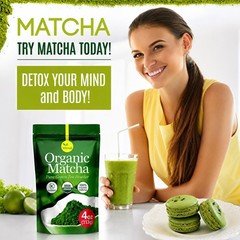 Organic Matcha Green Tea Powder for Latte Unsweetened Culinary Grade Vegan 2Pack