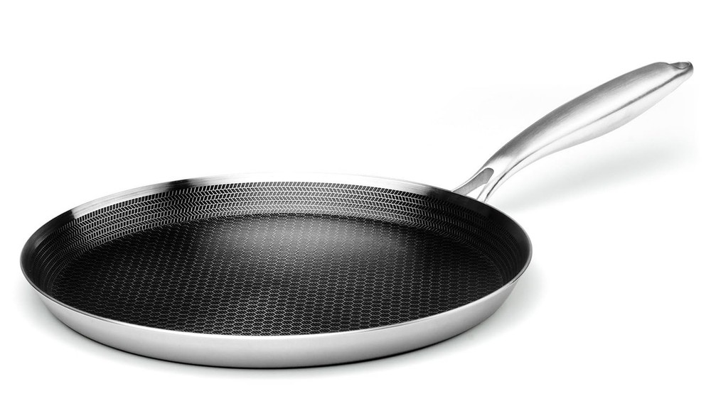 Innerwell Stainless Steel Crepe Pan – 12 Inch Nonstick Crepe Pan, Stainless S…