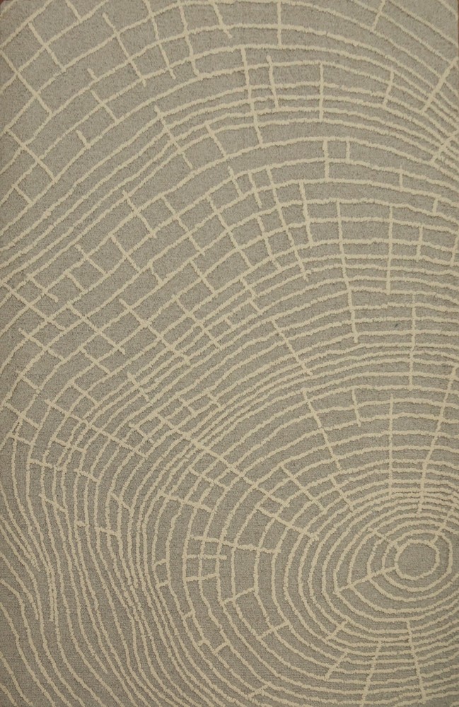 Modern Spiral Design Rug 5×7 Hand-Tufted Wool in Soft Grey Tones for Any Room