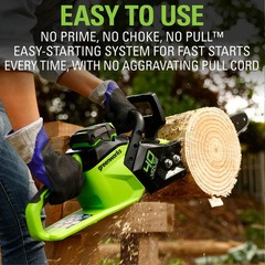 Greenworks 40V 14″ Brushless Chainsaw with 2.5 Ah Battery & Charger 2012802