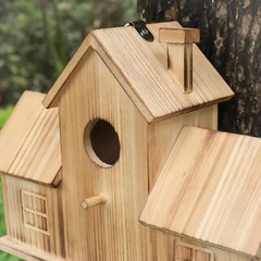Bird Houses for Outside,Outdoor 3 Hole Bird House Room for 3 Bird Families Bl…