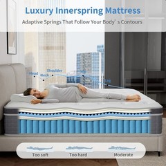 12 Inch Queen Size Mattress In a Box Gel Memory Foam Pocket Spring Medium Firm
