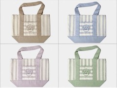 Trader Joe’s Mini Tote Bag 4-Pack Set Pink Blue Green Beige New