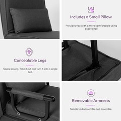 Sleep Chair Bed Comfy Convertible Sleeper Chairs Adults 5 in 1 Folding Sofa Bed