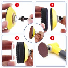 100PCS 2″ Sanding Disc Sand Paper Hook Loop Sander+Backer Pad+M6 Drill Adapter