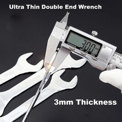 Ultra-thin Double Open End Wrench High Carbon Steel Slim Spanner 3mm Thickness