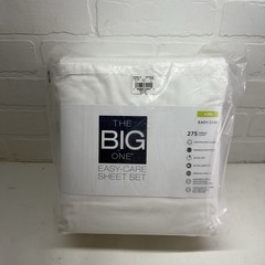 NEW – The Big One Easy Care 4-Piece King Sheet Set 275 Thread Count White