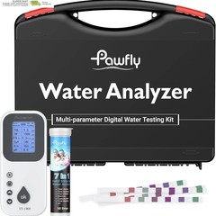 Pawfly 7 in 1 Digital Water Testing Kit, 50 Strips Hot Tub Test Kit Digital Pool