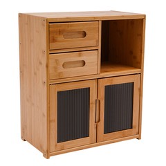 Bamboo Kitchen Countertop Cabinet Pantry Sideboard Storage Cabinet with Drawers