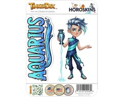 Aquarius Sticker and Magnet – the Water-Bearer Horoskins™ – Zodiac Air Sign | Wa