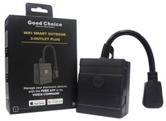 Good Choice Wi-Fi Smart Outdoor 2-Outlet Plug No Hub Required Apple/Google NIB