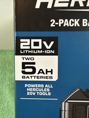NEW Hercules HC01-2P 20V Lithium-Ion 5Ah Battery 2-Pack, Black