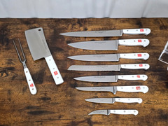 WUSTHOF CLASSIC White-Handle 13 Piece Set with *SUPER RARE* Clear Acrylic Block!