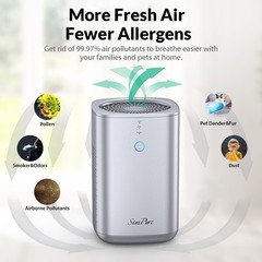 Home Air Purifier for Allergies Pet True HEPA Large Room Air Cleaner Smoke Eater