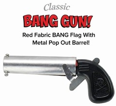1 BANG GUN RED FLAG Clown Comedy Gag Toy Joke Stage Prop Joker Fake Metal Pistol