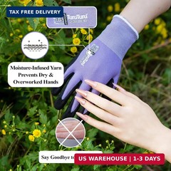 HandLove Gardening Gloves for Women, 2 Pairs, Hyaluronic Acid Moisturizing Glove