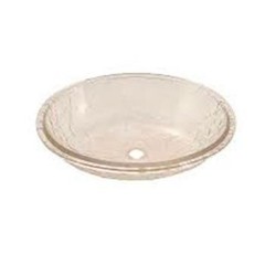 Crystal Glass Undermount Oval Bathroom Sink (19.75-in x 16.375-in) 007-007-000,