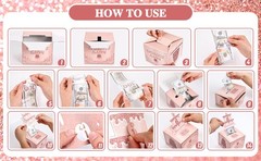 Birthday Money Pull Box for Cash with DIY Self-Adhesive Stickers for Any Age,