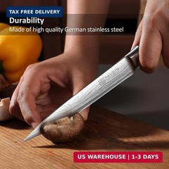 PAUDIN Utility Knife, 5 Inch Chef Knife, Ultra Sharp High Carbon Stainless Steel