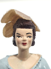 Vintage Chalkware Bride and Groom Wedding Cake Topper Figures