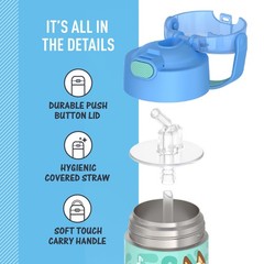 FUNTAINER Water Bottle with Straw 12 Ounce Kids Stainless Steel Vacuum Insulated