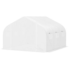 12′ x 10′ x 7′ Greenhouse Large Walk-in Hot Green House Plant Gardening White