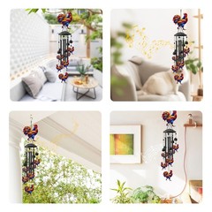 Hummingbird Wind Chimes Outdoor Garden & Yard Decor Black Aluminum Tubes Hanging
