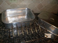 Vtg 3 pc Aluminum Roaster Roasting Pan Turkey WEAR EVER STYLE HEAVY DUTY RACK