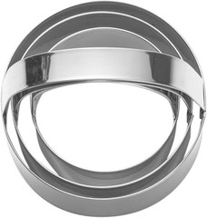 3 Pieces Round Biscuit Cutter with Handle – Stainless Steel Round Circle Doughnu