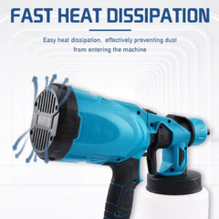 With 2 Batteries High Pressure Cordless Paint Sprayer Electric HVLP Spray Gun US