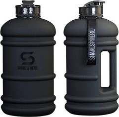 ShakeSphere Sports Water Bottle 1.3 Liter Matte Black/Black Hydration Jug Large
