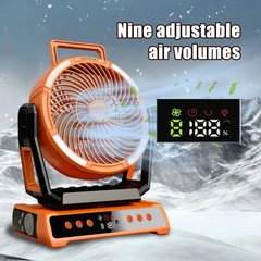 20000mAh Camping Fan Rechargeable Portable Fan with Remote LED Lights & 4 Speeds