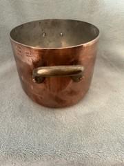 Williams Sonoma Oval Copper Cocotte Casserole Dutch Oven 2Qt Tin Lined France
