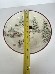 Williams Sonoma Snowman Serving Bowl 8.5″ Winter Christmas Retired