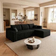 95″ Boneless Couch Right Chaise L Shape Sectional Cloud Sofa Set for Living Room