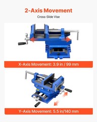 VEVOR Cross Slide Drill Press Vise 4 Inch 2 Way X-Y Axis Bench Vise Cast Iron