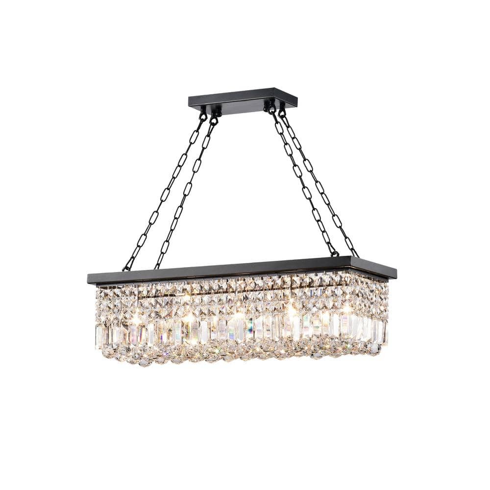 GREENVILLE SIGNATURE Torrione 5-Light Black Chandelier w/ Crystal Accents
