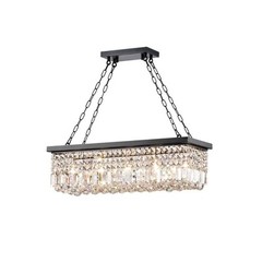 GREENVILLE SIGNATURE Torrione 5-Light Black Chandelier w/ Crystal Accents