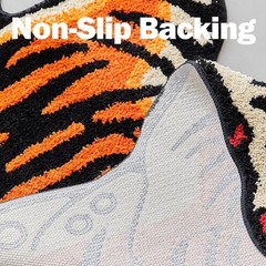 Tibetan Tiger Area Rug, 5×3.3 ft, Tufted High Pile, Machine Washable