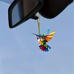 8cm Acrylic 2D Hummingbird Wind Chime Suncatcher Home Garden Decor