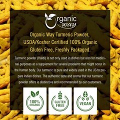 Organic Way Turmeric / Haldi Root Powder – Organic, Kosher & USDA Certified