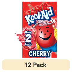 (12 pack) Kool-Aid Unsweetened Cherry Powdered Soft Drink Mix, 0.13 oz Packet,