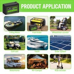 12.8V 7Ah LiFePO4 Lithium Battery, 4000+ Cycles Built-in BMS for Fish Kids Car