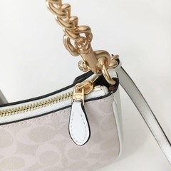 NEW Teri Shoulder Bag In Signature Canvas CA548 White NWT Ships from US
