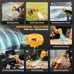 Electric Cordless Leaf Blower, 60000 RPM Motor, Nozzle Set, Handheld Lightweight