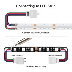 10 Pairs 17cm 4PIN JST SM 22AWG Wire Cable Male/Female Connector FCOB COB