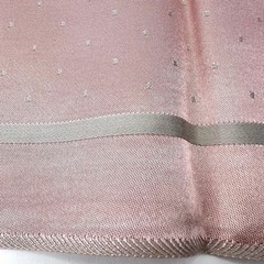 Vtg Reversible Gray Pink Damask Banquet Set 9.5 Ft Tablecloth & 11 Napkins