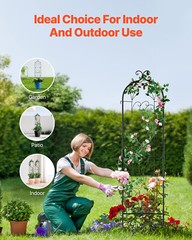 2 Packs Metal Garden Trellis 60″ x 15″ for Climbing Plant Support Rustproof